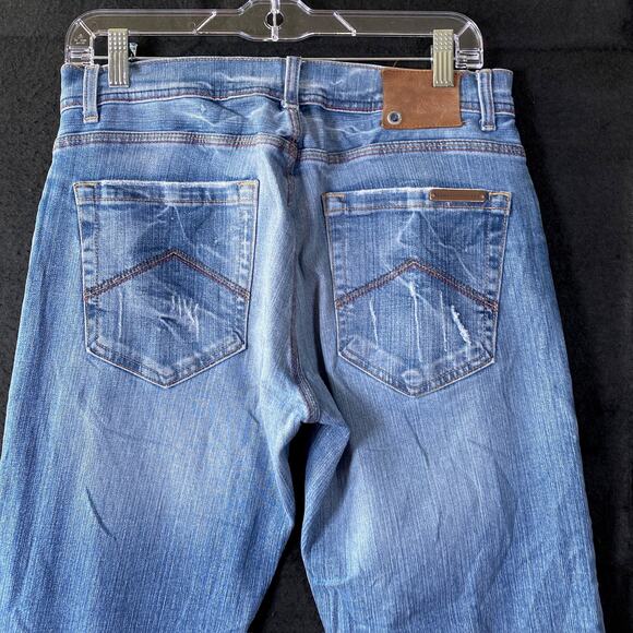 Armani Exchange Mens Jeans Blue Denim Straight Distressed Stretch 32 Long - Picture 10 of 11